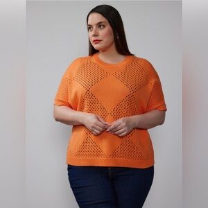 L-Plus Open Stitch Argyle Pullover